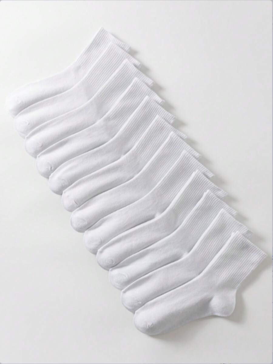 4 Pairs White Striped Ankle Socks, All-Match Simple Design For Everyday Wear, Breathable & Moisture-Wicking