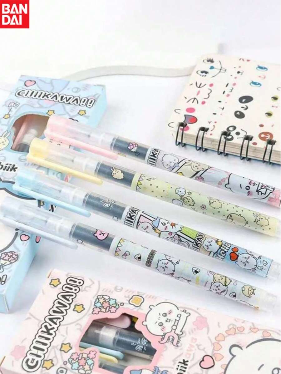 1pc/4pcs Bandai, Stationery, Cute Gel Pen Set, Gel Ink Ballpoint Pen, Creative Cartoon Neutral Pen, 0.5mm Fine Black Ink, Student Signature Pen, Multi-Color Signature Pen, Plastic Materials, Ergonomic Design, Various Cute Design Stationery Supplies, Suitable For School And Office Supplies Gifts, The Perfect Party Gift Birthday Surprise Gift, Is An Ideal Choice For Christmas, Halloween, Thanksgiving Gifts., School Supplies, Back To School