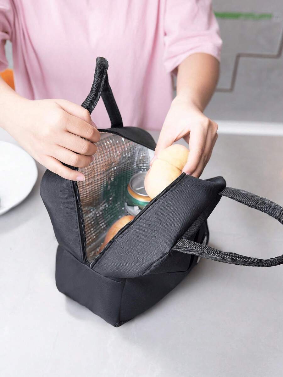 1pc Insulated Lunch Bag With Pattern - Waterproof & Portable, Suitable For School And Office - Lunch Box Bag To Keep Food Fresh & Warm, Aluminum Foil Lining, Bento Box, Tote Bag, Kitchen Picnic