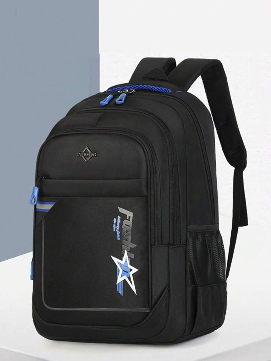 Borsa a tracolla semplice in colore unito decorata con stelle, borsa a tracolla multifunzionale casual in nylon leggero per uso quotidiano, zainetto portatile per esterno, borsa per ritorno a scuola, borsa per vacanze primaverili, borsa a tracolla, forniture scolastiche, portafoglio, zaino da uomo, zaino da studente, borsa uomo essenziali per una nuova vita