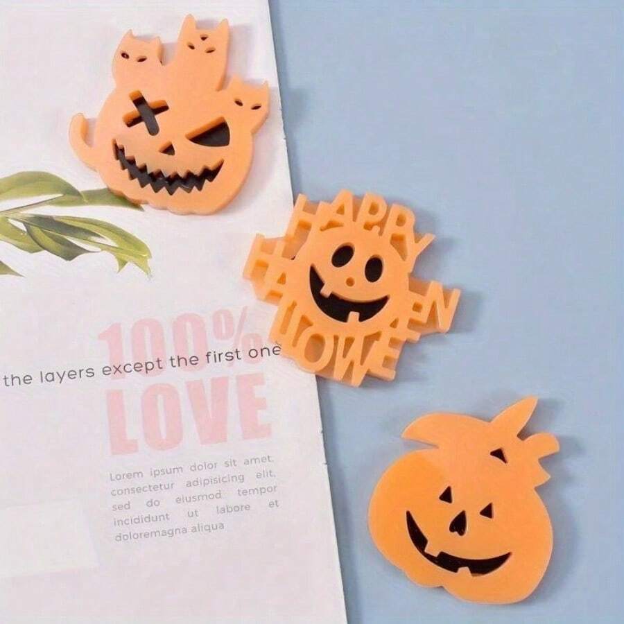 Funny Pumpkin Lamp Silicone Mold Halloween Decoration DIY Pumpkin Crystal Epoxy Mold Room Listing Cake Decoration Tool