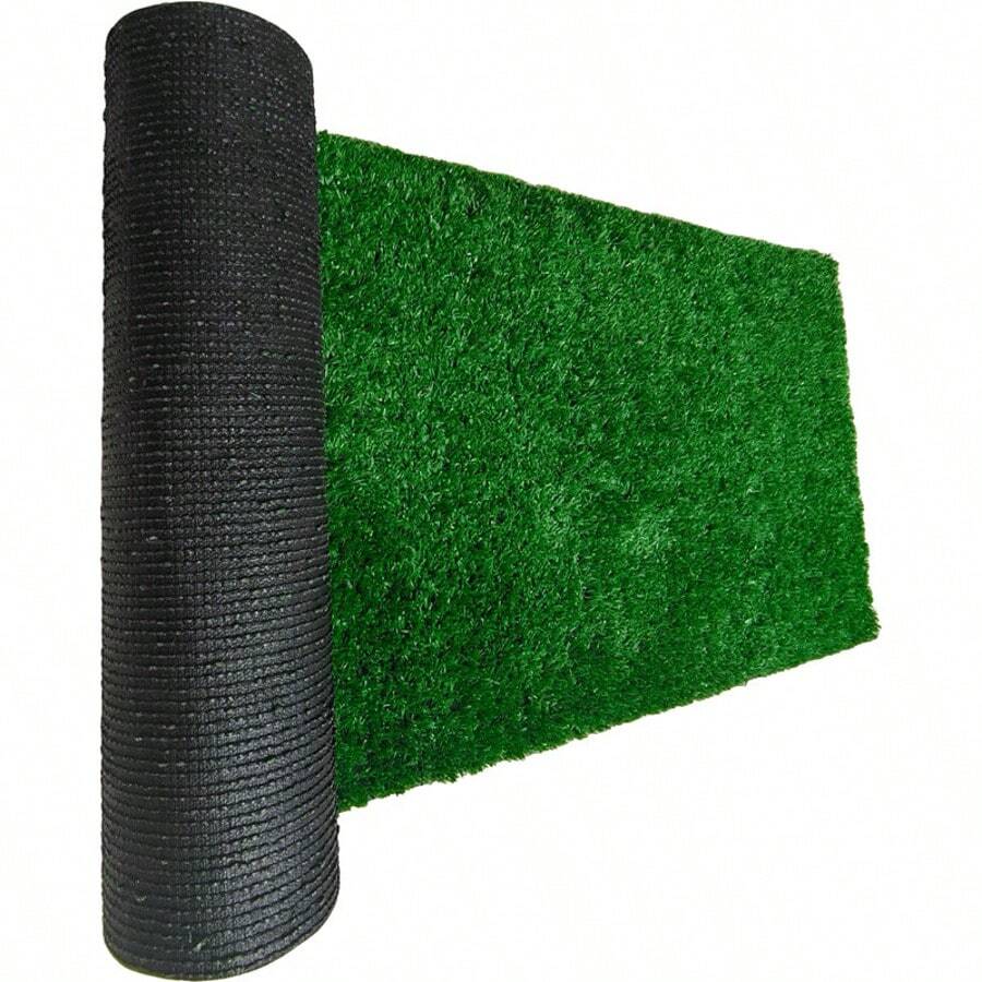 15mm Thick Artificial Grass Turf Mat, Military Green, Indoor Outdoor Realistic Synthetic Lawn Carpet, Fake Grass Carpet For Wedding, Patio, Balcony, Fencing, Plastic Artificial Grass Rug