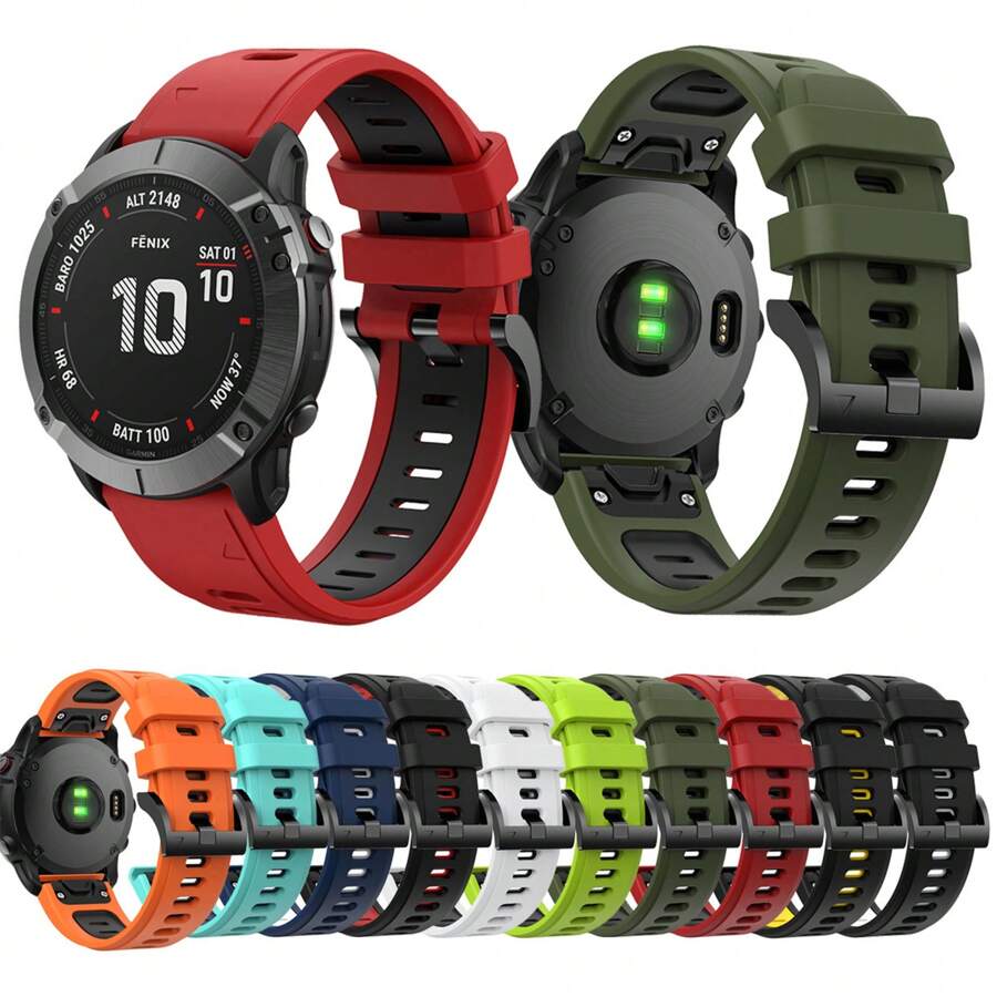 26mm Watch Band Compatible With Garmin Fenix 7X/ Fenix 6X/ Fenix 5X/ Fenix 8 51mm/ Tactix Delta,Soft Silicone Replacement Quickfit Bands For Fenix 3/3 HR,Fenix 5X Plus/6X Pro/Descent MK1/Enduro