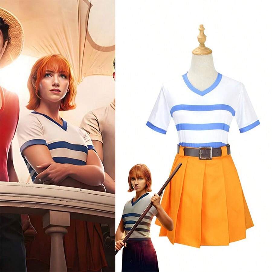 1 Conjunto Fantasia de Cosplay Realista de One Piece para Performance, Adequado para Feriados, Festas ou Cosplay Diário de Halloween