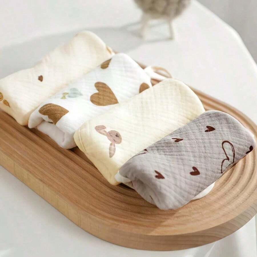 4 piezas Baberos para bebé y paños de lavado para bebé