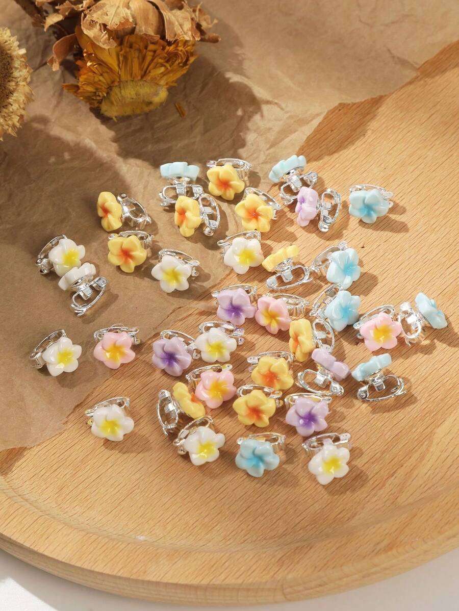 10 Stücke Mini Blumen Haarclips, süß und niedlich, geeignet für den täglichen Gebrauch von Mädchen, Haaraccessoire, Sommeraccessoire, Reise, Klemmclips, Haarspangen, Haarklammern