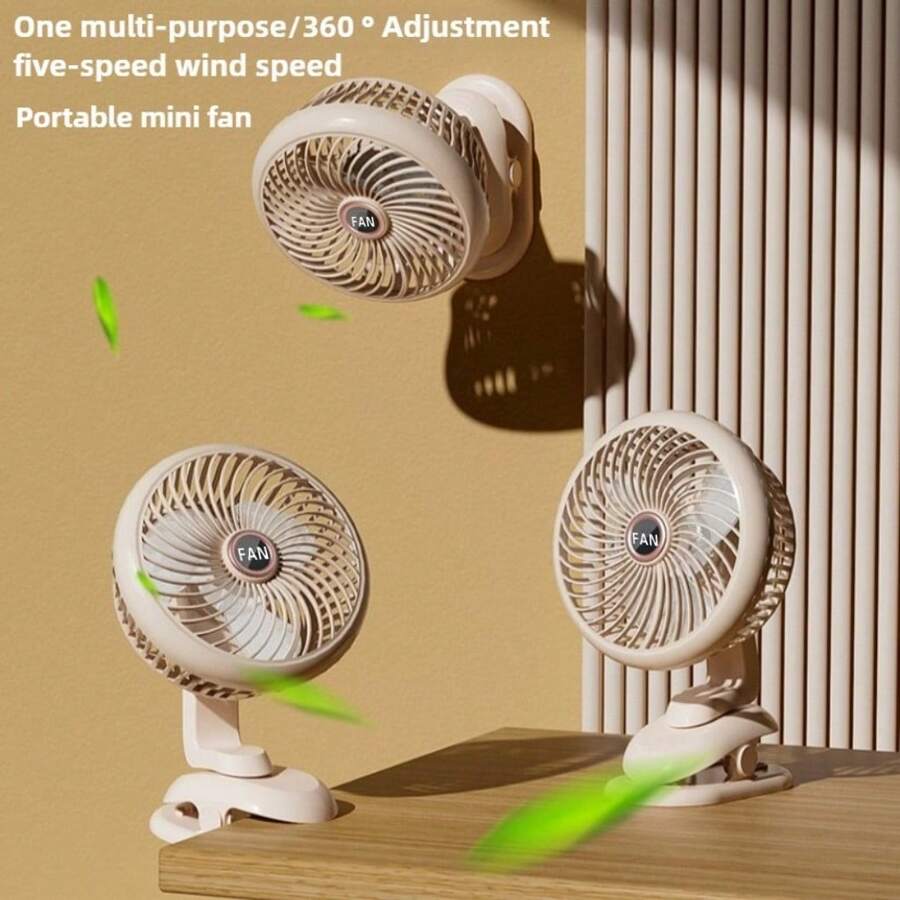 RAF MIni Fan ,USB Outdoor Turbo Fan, Portable Design Desktop Upgrade Base That Can Be Clamped, Equipped With Night Light Function, Suitable For Indoor Rooms, Student Dormitories, Essential Fan For Spring And Summer, Summer Life Festival Gift Fan.