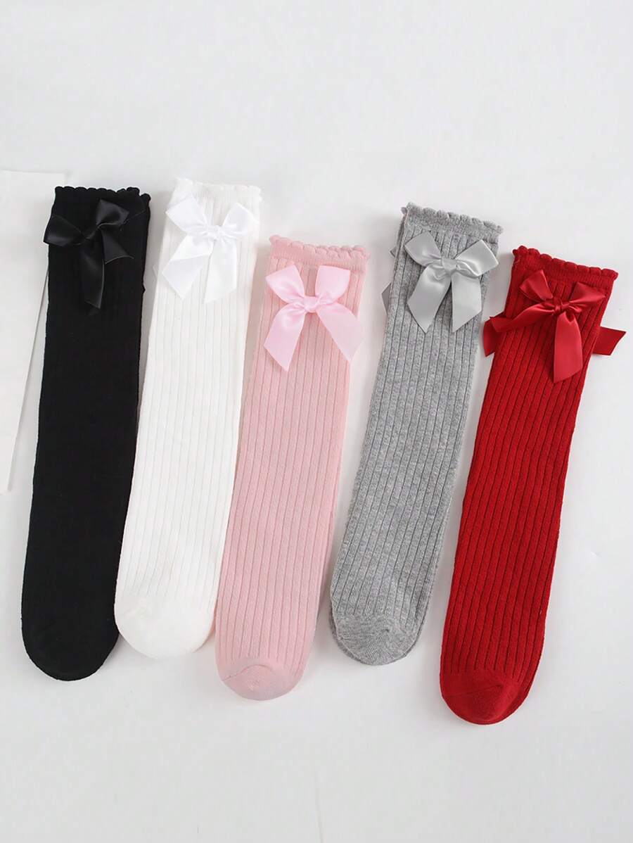 5 pares de calcetines tipo botín de unicolor dulce para niñas, adecuados para la vida diaria y el uniforme escolar, para todas las estaciones