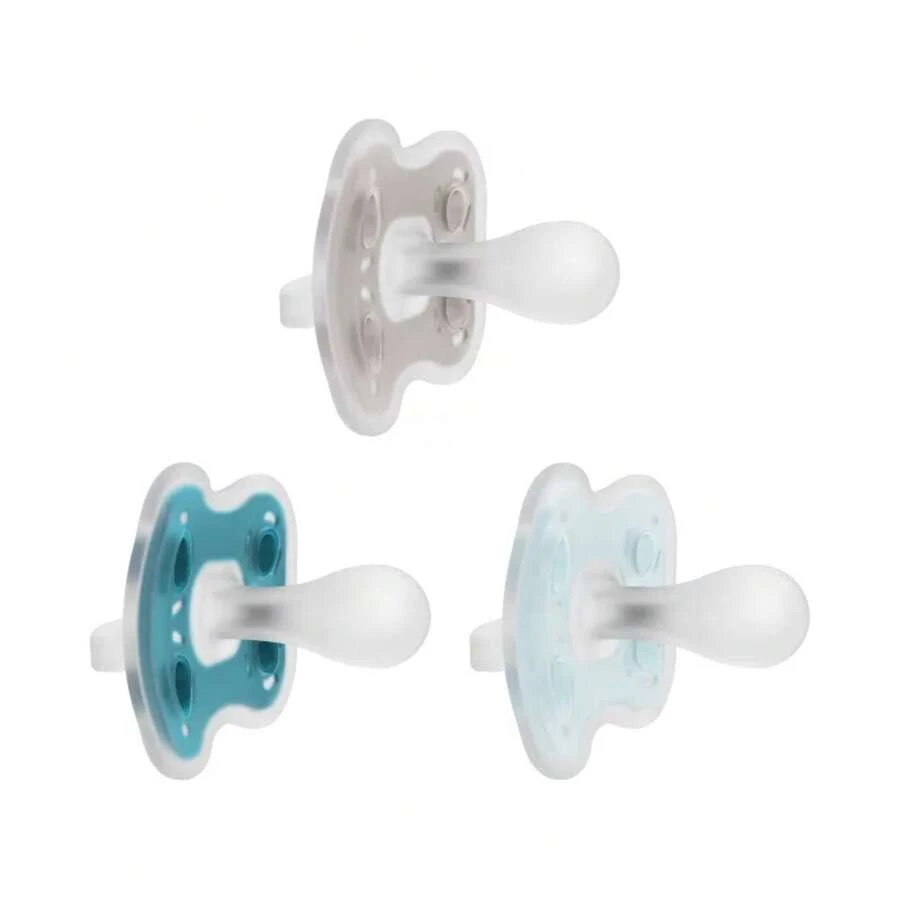Dr. Brown's Advantage One-Piece Lightweight Silicone Pacifier Stage Two, With One Glow-In-The-Dark Pacifier - 3pk