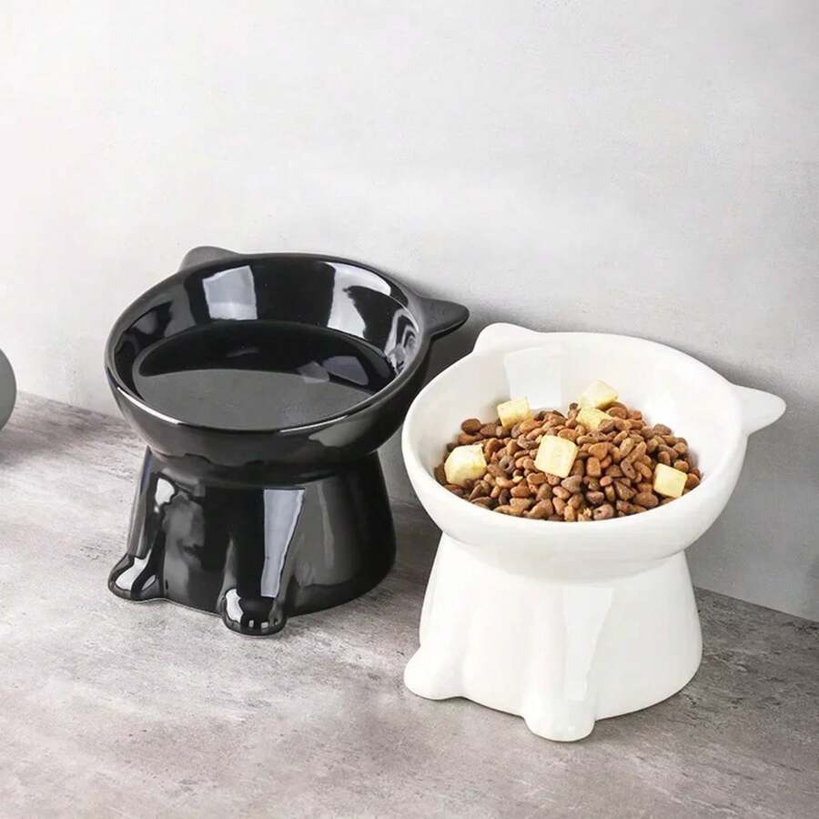 Black Cat Bowl Ceramic Cat Bowl Pet Bowl Pet Supplies Cat Bowl Dog Bowl Macaron Color New Cat And Dog Universal Pet Bowl