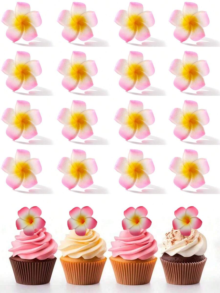 20pcs/10pcs/Artificial Hibiscus Cake Topper, Floating Flowers In The Pool, Hawaiian Flower Centerpiece, Wedding Birthday Anniversary Cake DIY Home Wedding Anniversary Graduation Party Decoration Reusable