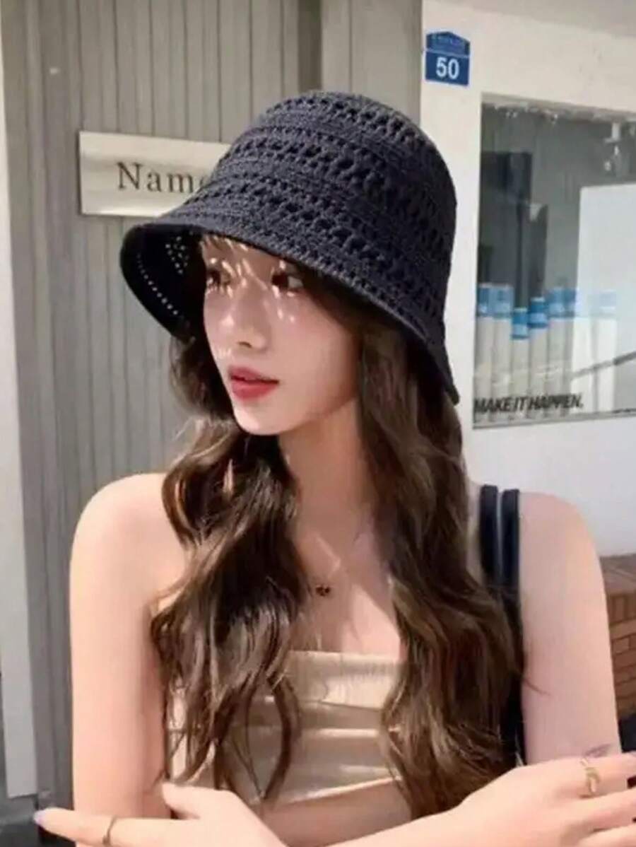 4 Colors Available, 2025 New Summer Hollow-Out Bucket Hat For Women, Breathable Thin Sun Hat, Stylish Bucket Sun Hat