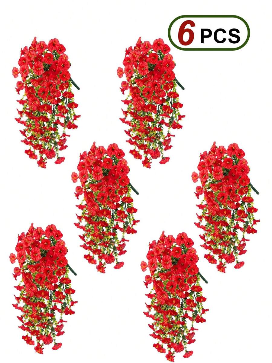 4 pièces/6 pièces Plantes grimpantes artificielles pendantes, plante d'eucalyptus, protégée contre les UV pour arche de mariage extérieure, salon, bureau, mur, jardin, étagère de décoration de maison. Plantes artificielles réalistes pour intérieur et extérieur, véranda, balcon, fenêtre, bac à plantes et décoration de maison, mariage, fête.