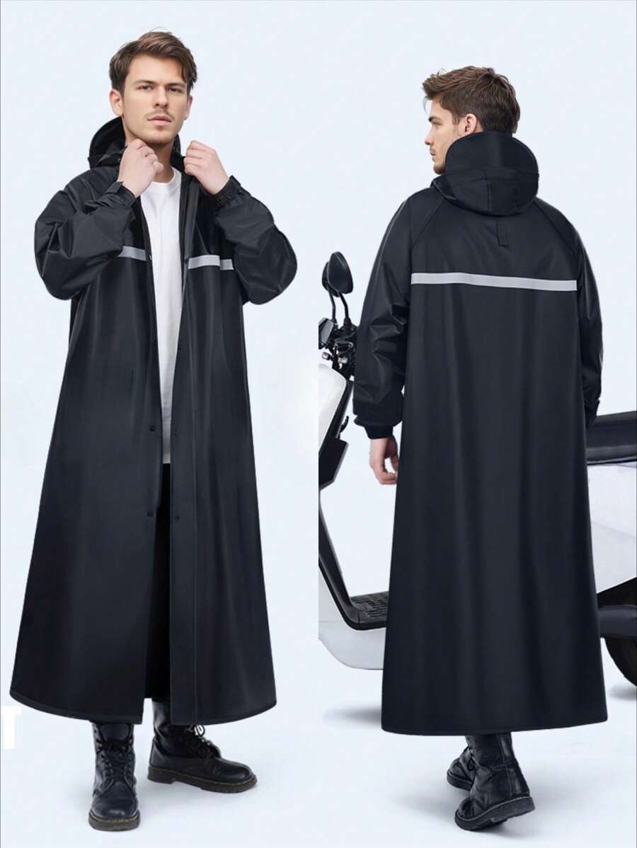 Hochwertiger modischer Regenmantel, verdickter Regenmantel, ganzkörper Regenmantel, wasserdicht und windabweisend Regenjacke für Herren und Damen, multifunktionaler Regenponcho für Outdoor-Aktivitäten wie Radfahren, Reisen, Klettern, wasserdichter Regenmantel in Große Größen, schwarzer Regenmantel, Regenumhang für Erwachsene, Mode-Regenmäntel für Outdoor-Einsatz