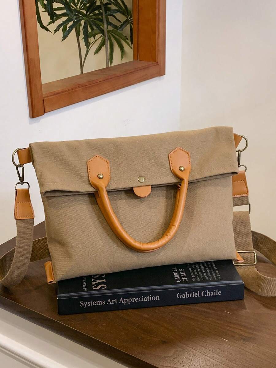 Casual Large Capacity Canvas Bag, Wide Strap Crossbody Bag, Niche 2025 New Versatile Tote Handbag