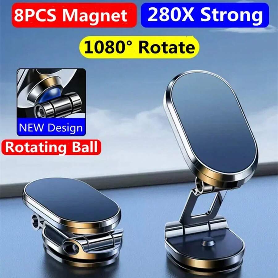 Rotatable Magnetic Car Phone Holder Magnet Smartphone Support GPS Foldable Phone Bracket In Car For