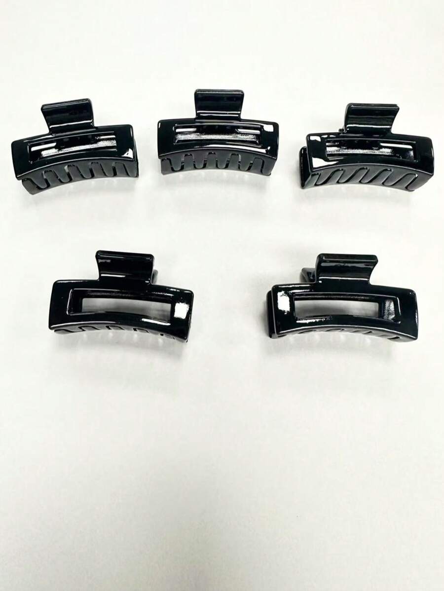 5pcs Square Hair Clips For Women, Solid Color Small Size Suitable For Daily Use Hair Claws Claw Clips Hair Jaw Clip Hair Clamps Hair Clutch Hair Catcher Clip