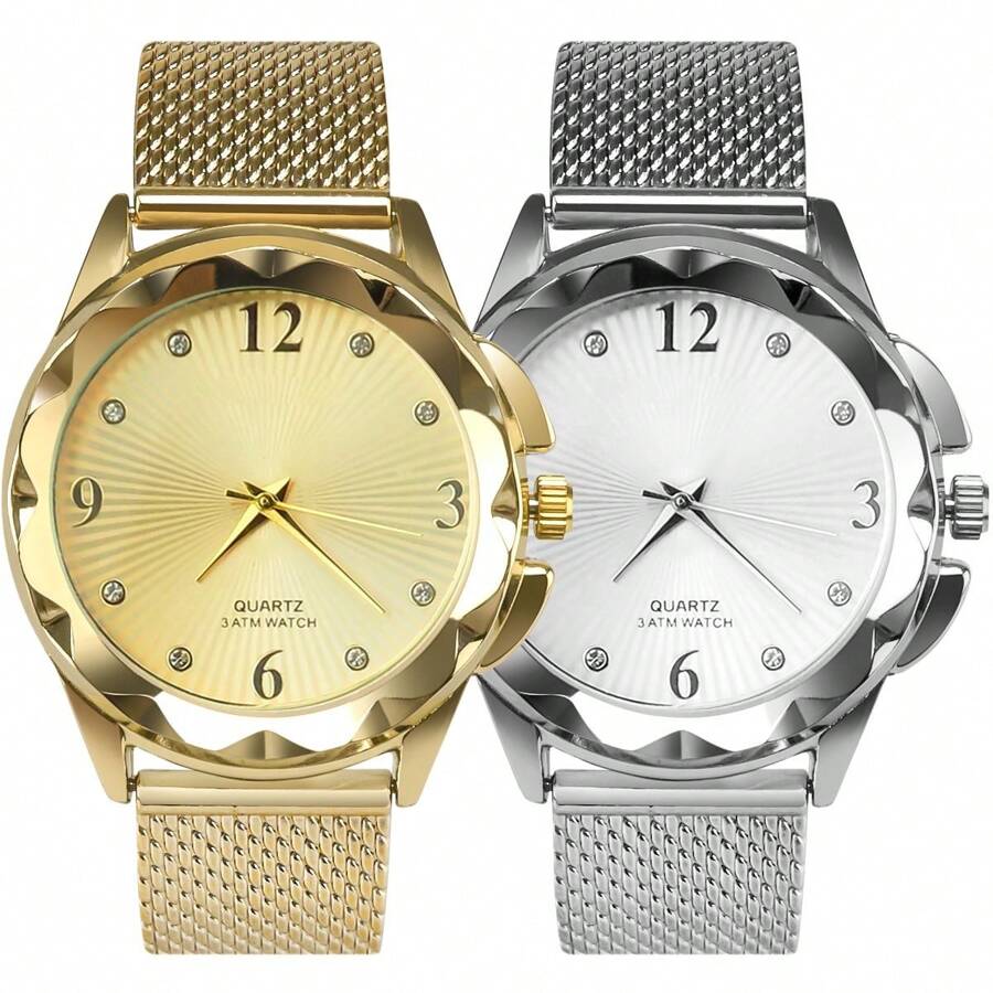 Relogio feminino dourado prova dagua + relogio silicone aço