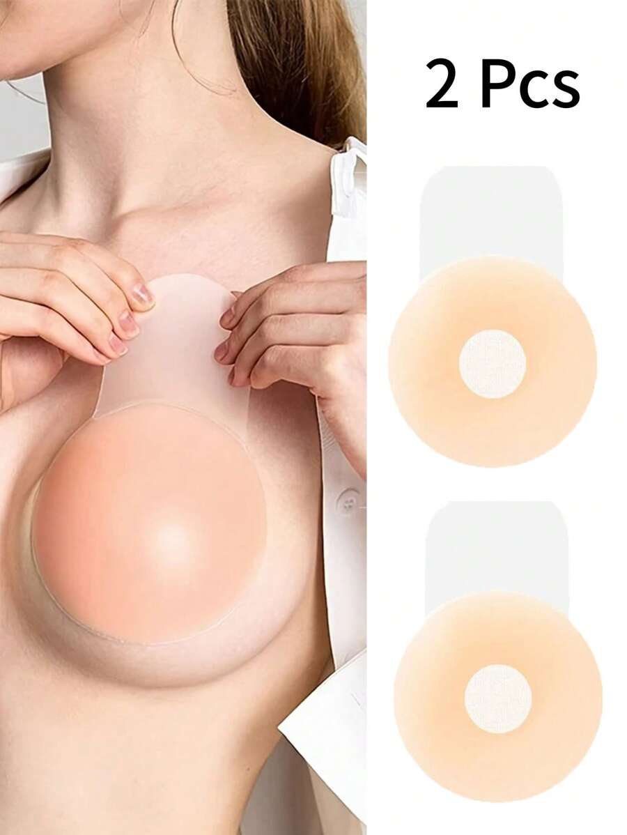 2 piezas, cobertores de pezón elevadores para mujeres, cobertores de pezón de silicona reutilizables sin costuras, cobertores de pezón para aumentar el busto de forma invisible, cobertores de pezón anti caída, cobertores de pecho de silicona invisibles, cobertores de pezón elevadores de silicona, accesorios de sujetador de unicolor, lavables a mano, fáciles de limpiar, aptos para todos los tamaños de pecho, utilizados para sostenedores de vestido de boda