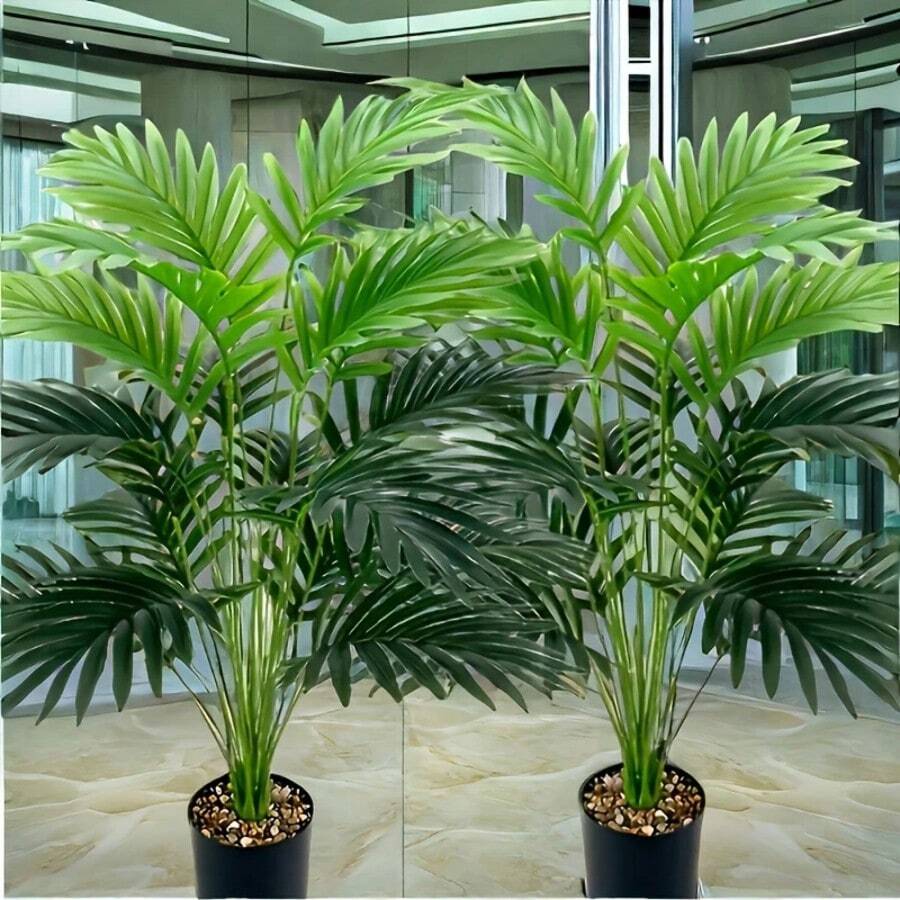 1pc UV Resistant Artificial Palm Tree - Real Touch Artificial Greenery, Perfect For Wedding Decor, Rome Decor, Home Decor, Garden Decor And Indoor/Outdoor Decorations,Fake Plants
