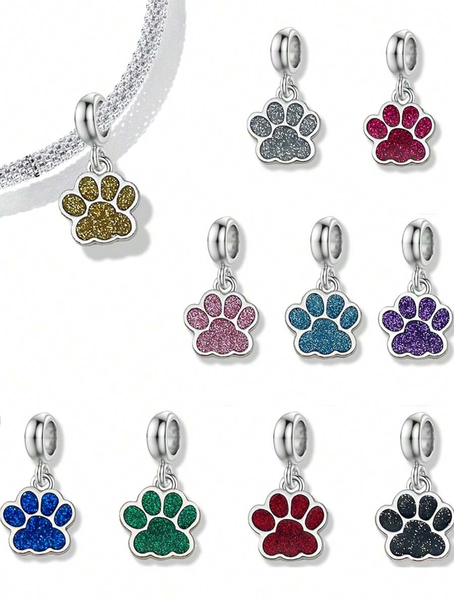 1 pieza Dije de pata de perro con encanto de verano, accesorio para hacer manualmente pulseras, collares y joyería, adecuado para la fabricación de joyas de playa y vacaciones de verano, perfecto para uso diario y como regalo, pulsera hecha a mano, regalo de joyería DIY