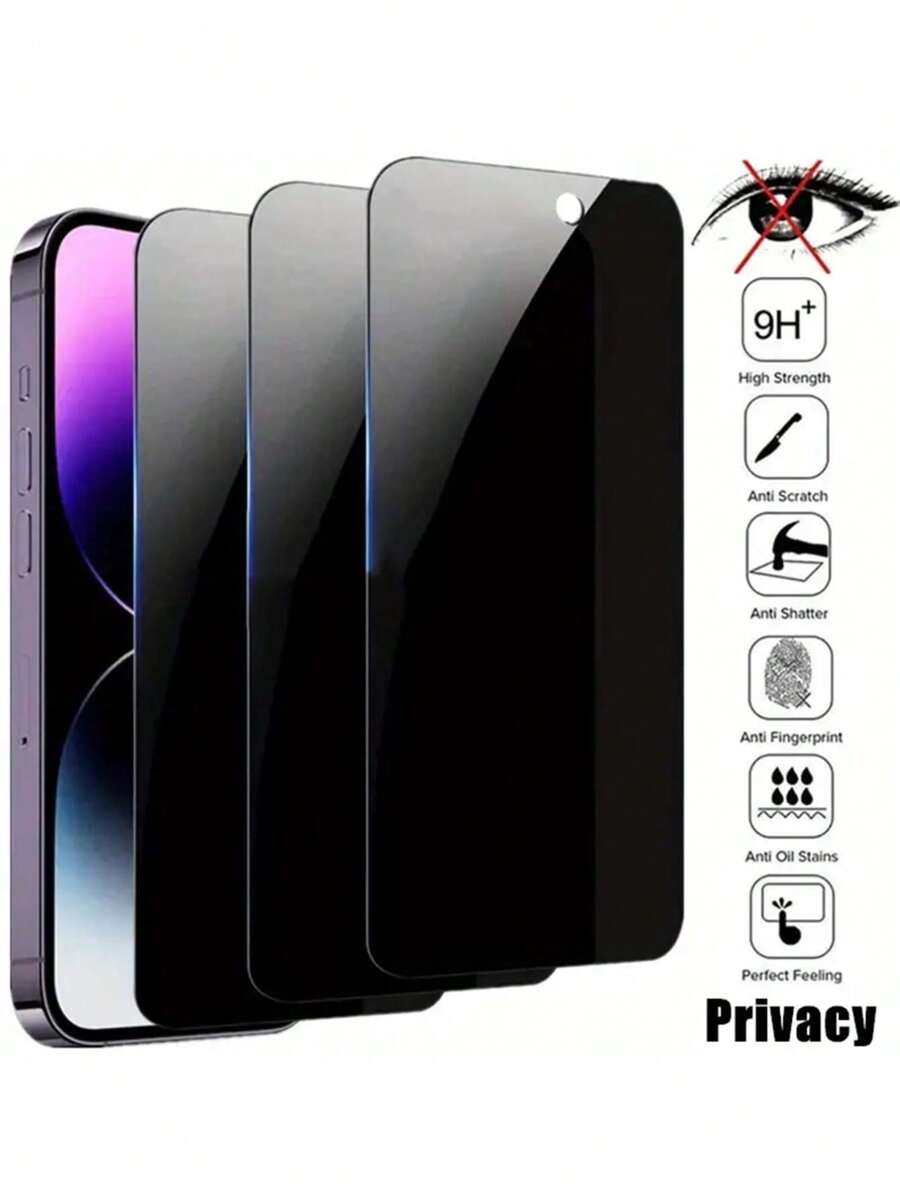 3pcs/Pack Full Screen Privacy Anti-Peeping Film Compatible With Apple Models