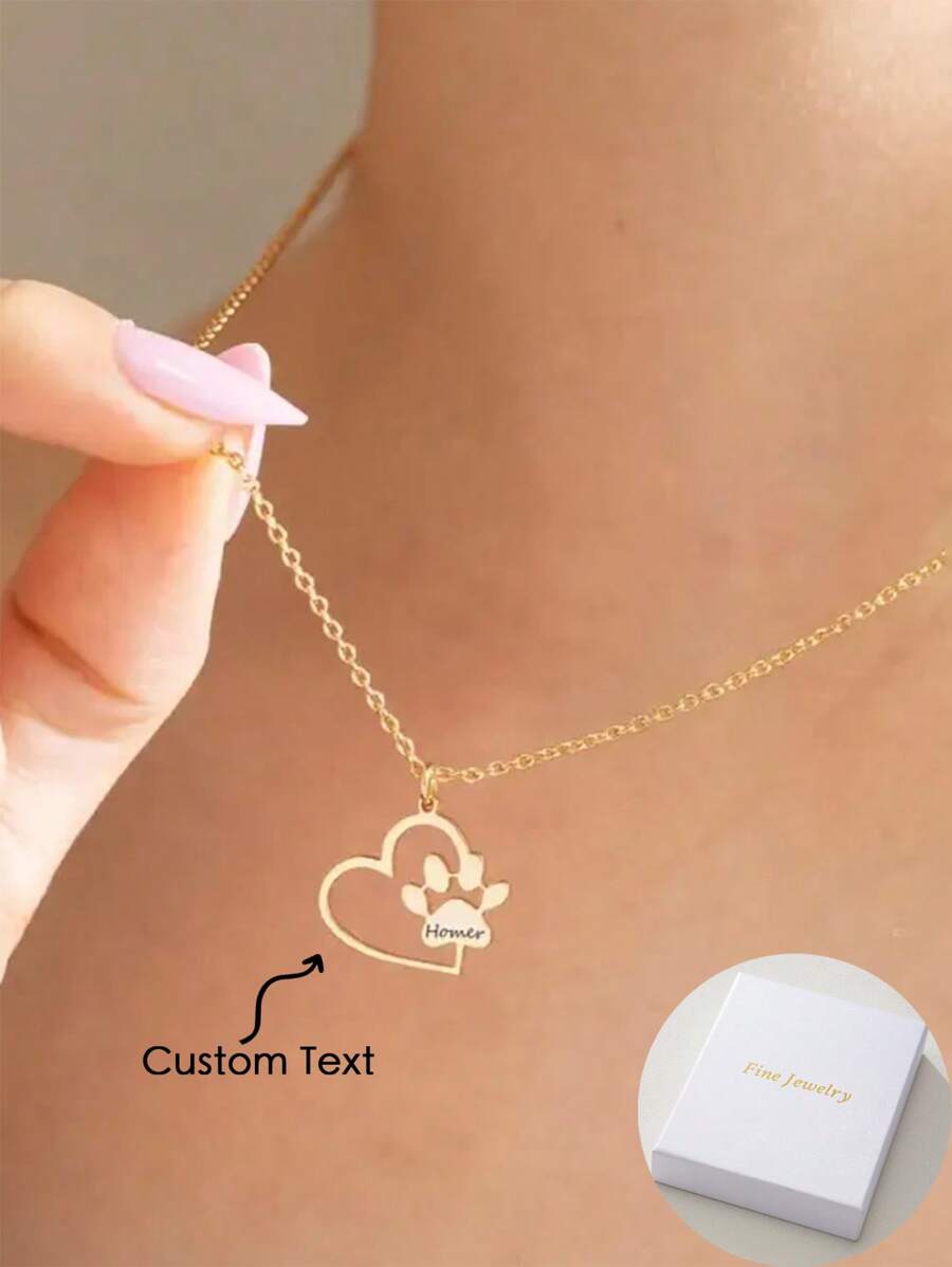 Colar Memorial Personalizado com Nome Gravado em Aço Inoxidável, Joias Personalizadas para Amantes de Animais de Estimação, Presente para o Dia dos Namorados, Natal, Dia das Mães