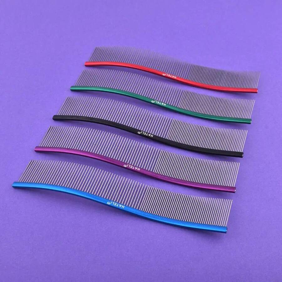 22cm Pet S Type Comb Professional Stainless Steel Pet Grooming Comb Dense Sparse Teeth Dog Cat Cleaning Brush Hair Reemoval Comb