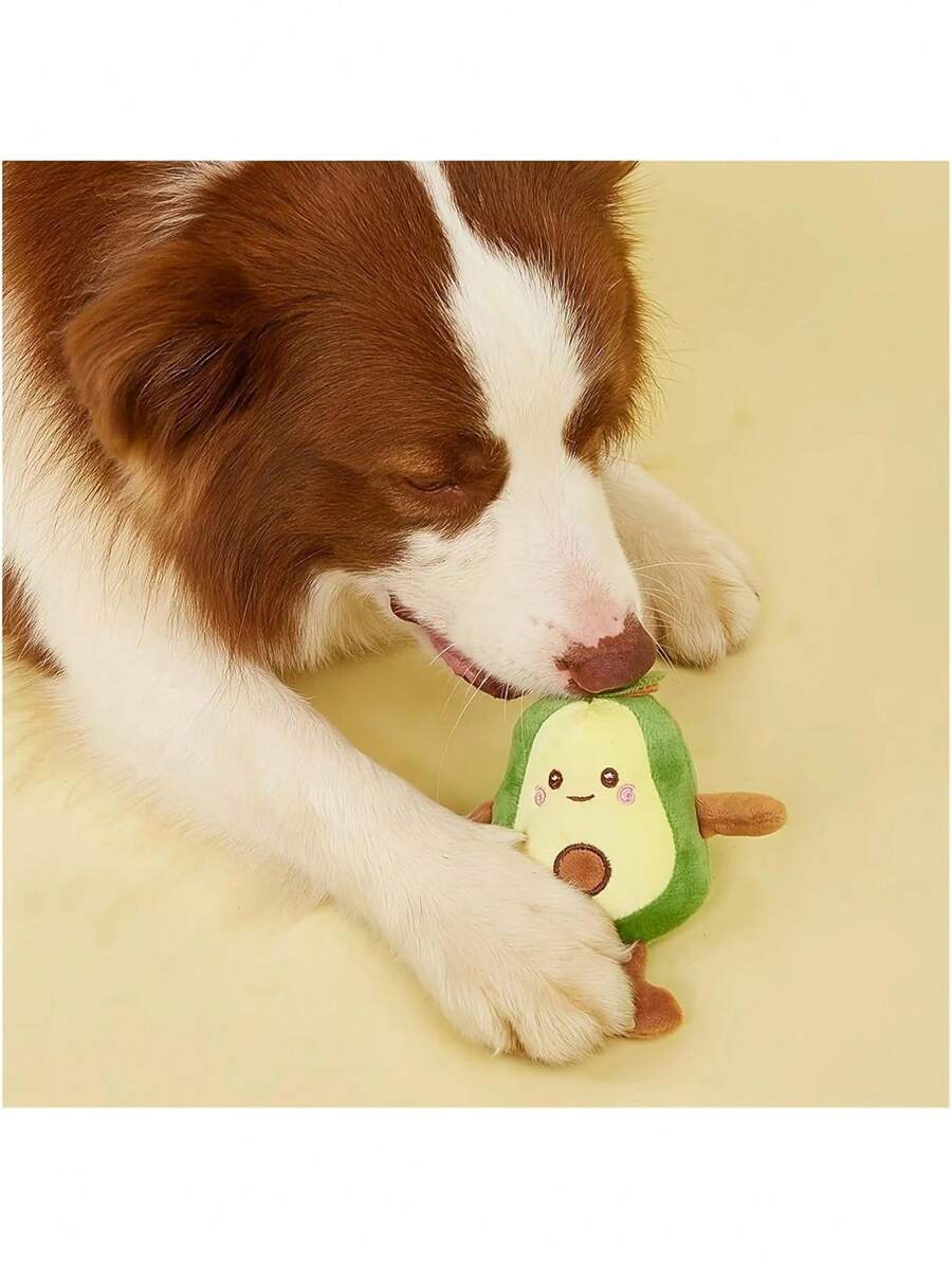 Jouet en peluche pour animaux de compagnie en forme d'avocat, jouet de nettoyage des dents pour chiens pour interagir et jouer dans la vie quotidienne. Jouet à mâcher sûr, confortable et résistant pour le divertissement autonome des chats et des chiens pendant la dentition