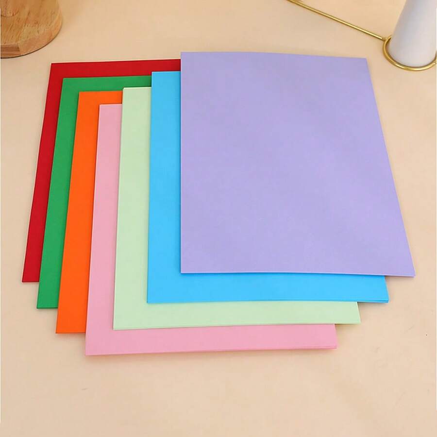 Vibrant Assorted Color Paper Sheets 100pcs For Decorating Drawing Origami Construction Printing Scrapbooking Card Making DIY Arts & Crafts Ideal For School Kindergarten Home Projects Girls Boys, School Supplies,Back To School