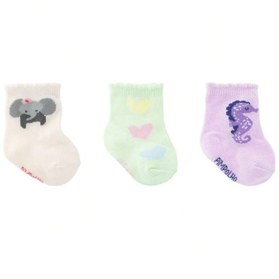 Kit 3 Pares Meia Presente Pimpolho 00-15 (0-6m) Menina