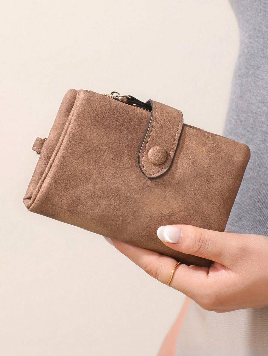 New Women Wallets PU Leather Female Short Hasp S Small Coin Card Holders Large Capacity Bag Portable Clutch With Strap For Women Wallet Purse Wallet Small Wallet