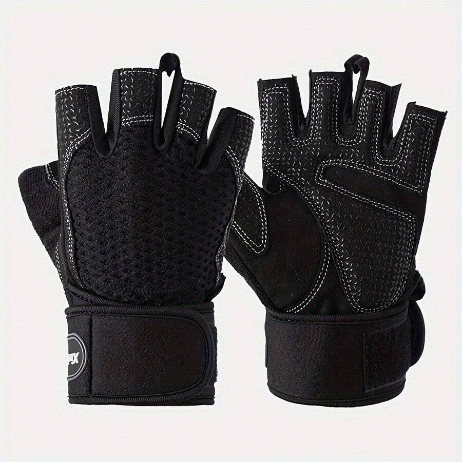 1 Pair Half Finger Gloves, Thin Fitness Workout Gloves, Anti-Slip Cycling Gloves For Outdoor