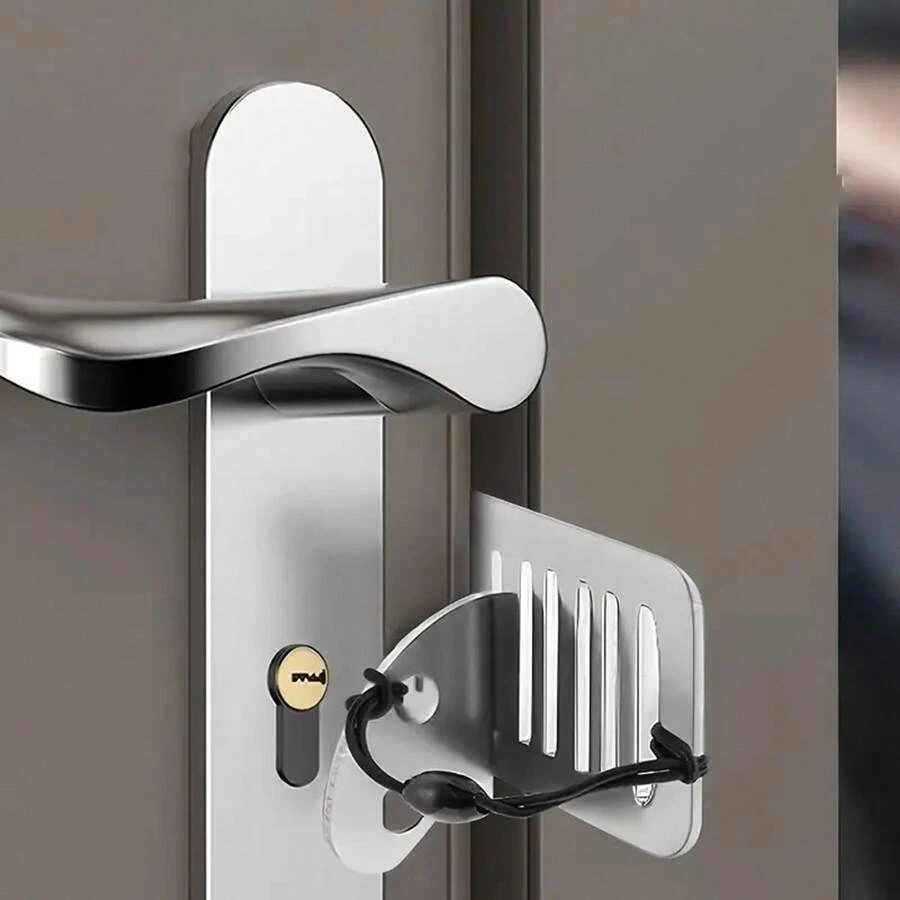 1/2 piezas Cerrojo portátil de puerta - Usa este bloqueador de seguridad de puerta para hotel y apartamento para mejorar tu seguridad durante los viajes, con bolsa de almacenamiento