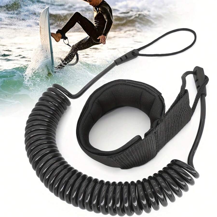 1 Stück fortschrittliche Surf-Leine, TPU, schwarz, leicht, maximale Stärke, für alle Arten von Surfbrettern, Strandutensilien, Strandaccessoires, Poolschwimmhilfe