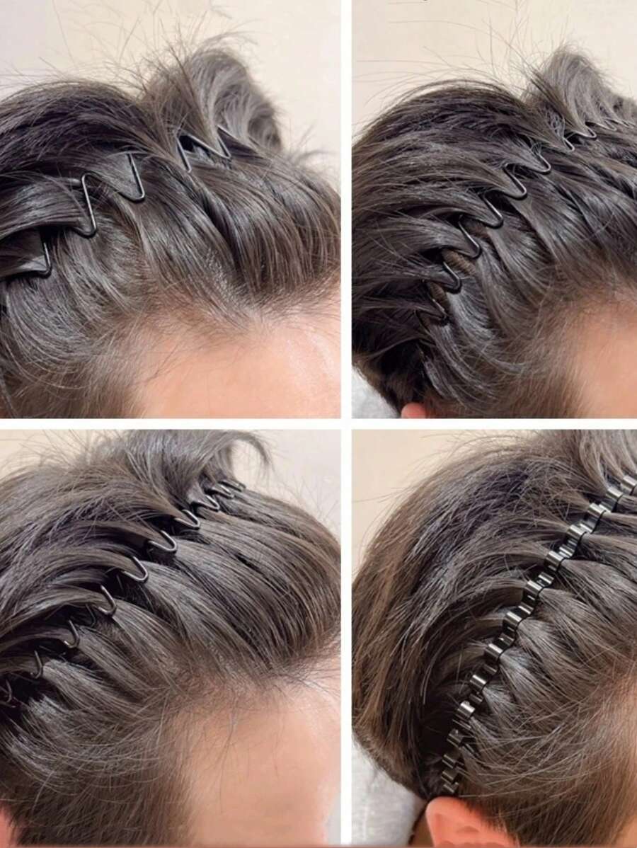 1 pezzo Fascia per capelli semplice in metallo da uomo, adatta per sport, casual e lavaggio del viso quotidiano, accessorio per capelli color oro per San Valentino, accessori per capelli neri, fascia per capelli per donne, accessori per capelli, cerchietto per capelli