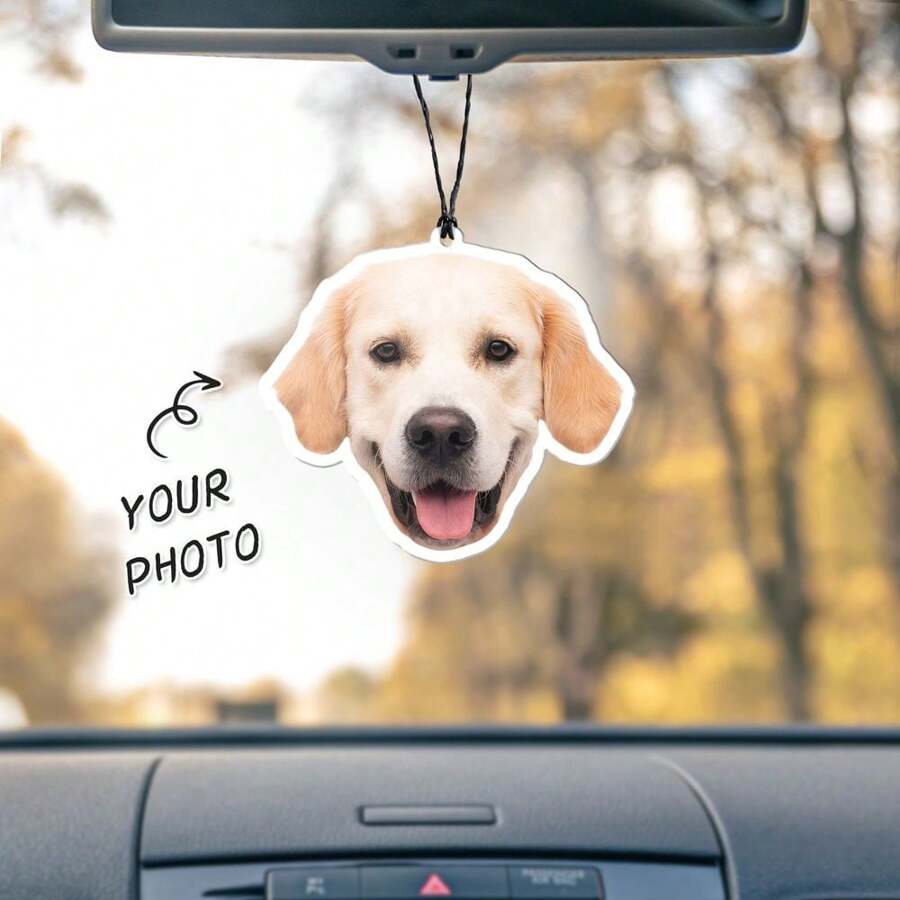 1PC Customized Pet Car Hanging Decoration - Supports Customization Of Dog And Cat Avatars, Car Rearview Mirror Hanging Tags, Suitable For Daily Decoration Or Commemoration Of Pet Owners, Essential Pet Personalized Gifts For Dog Mothers And Fathers, Creative Pendants For Birthday And Holiday Gifts.