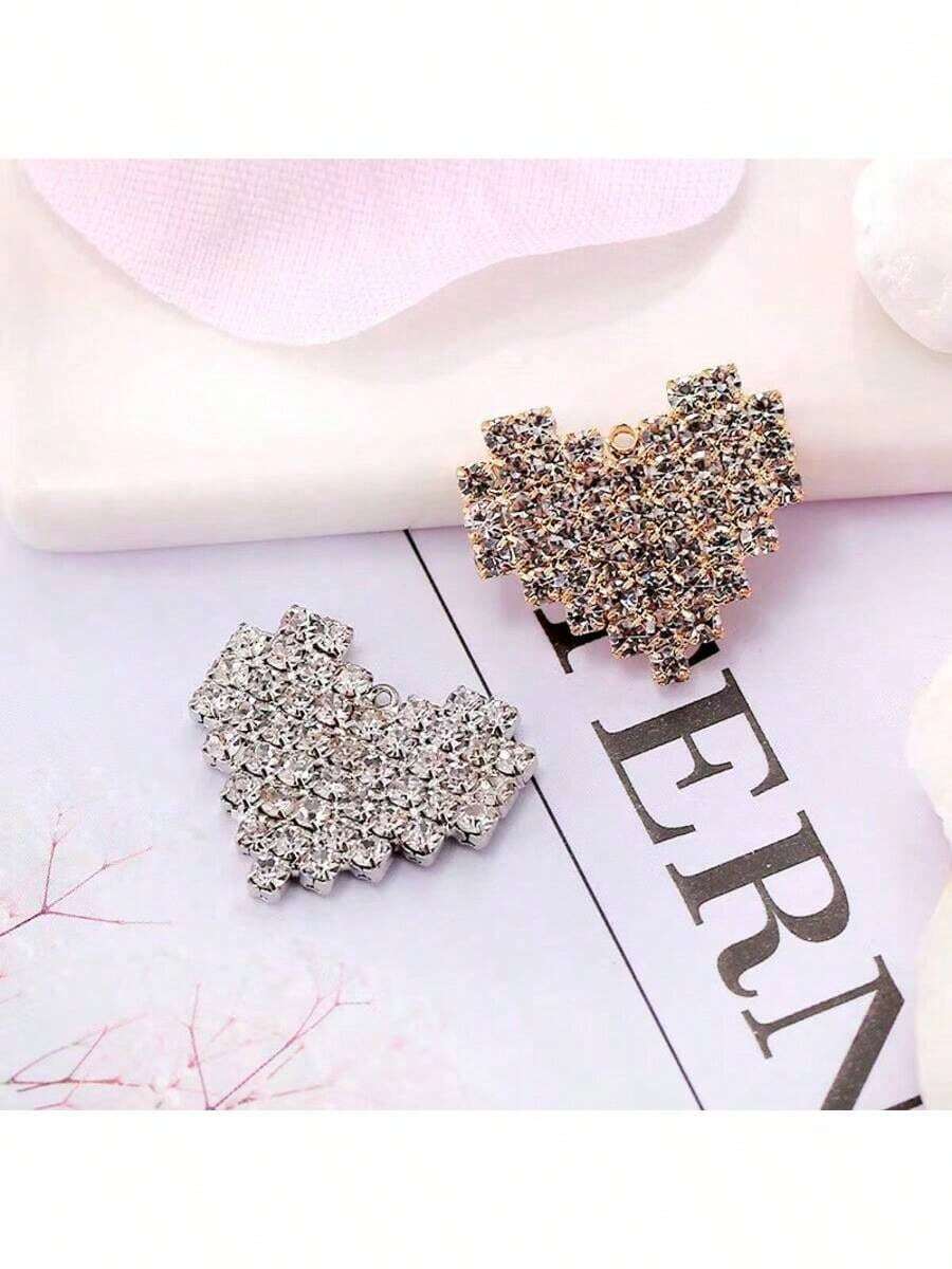 4pcs/Set Heart Shaped Alloy Plated Charms, DIY Jewelry Making Pendant For Bracelet, Necklace, Earring