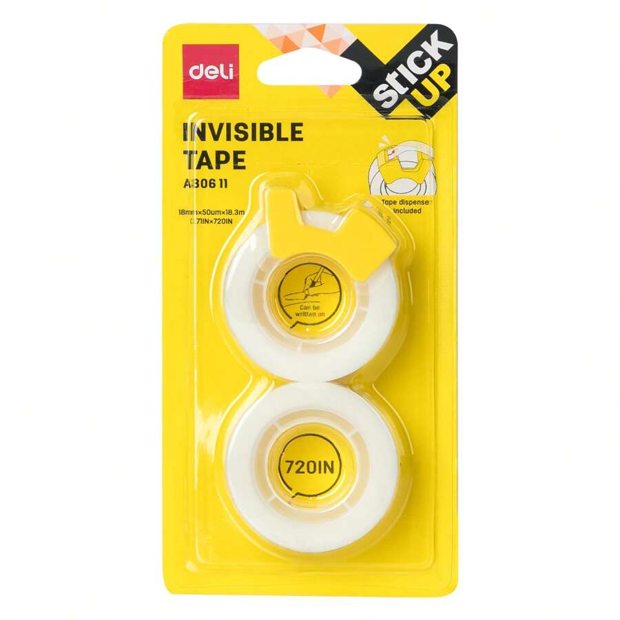 20m White Writable & Removable Adhesive Tape Set With Tape Dispenser School Supplies, Back To School