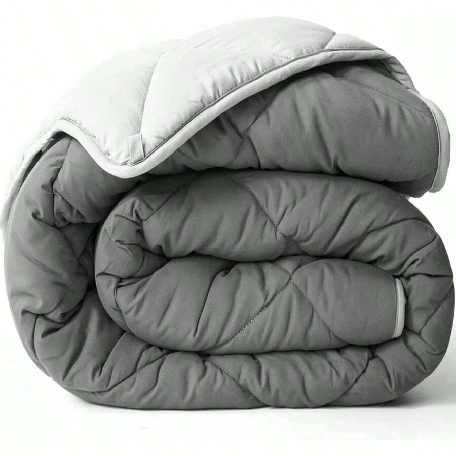 All Seasons Twin Twin XL Down Alternative Reversible Quilted Comforter Breathable Twin Extra Long Premium Soft Microfiber Gray