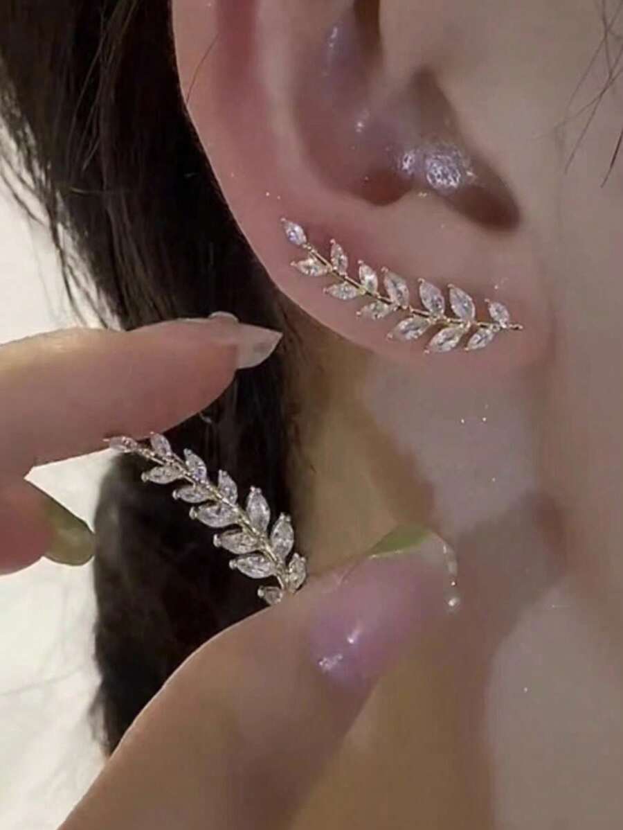 1 par de pendientes de gota con diseño de espiga de trigo de moda para mujeres, pendientes delicados, de lujo, minimalistas y ligeros a un precio asequible, adecuados para uso diario