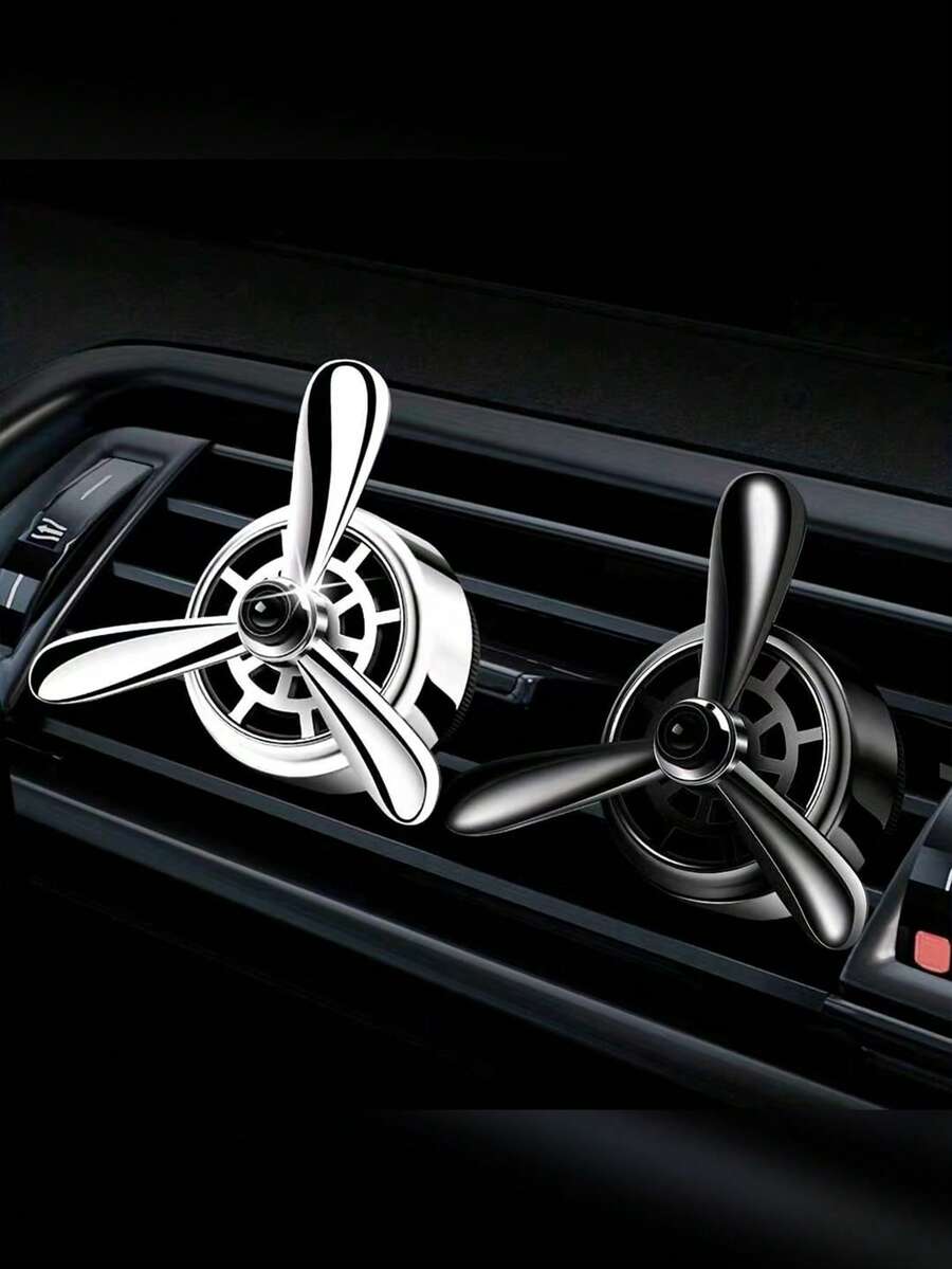1 pieza Decoración en forma de hélice para clip de ventilación del automóvil - se adapta al conducto de aire acondicionado, regalo creativo, decoración moderna de metal para rejilla de ventilación del salpicadero del vehículo
