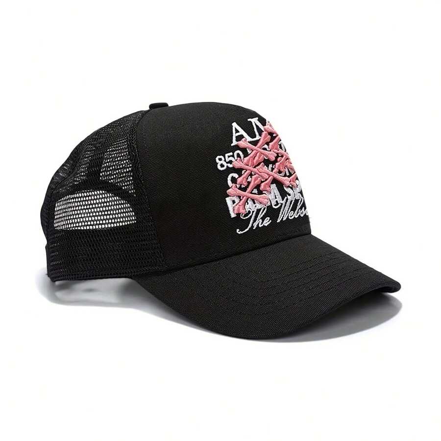 Ponsaki Casquette de baseball hip-hop - légère, ajustée, en polyester, en tissu non tissé, toutes saisons, lavage à la main uniquement, coupe-vent, protection solaire, sangle réglable, casquette de mode de rue | Style hip-hop | Accessoire de tête réglable