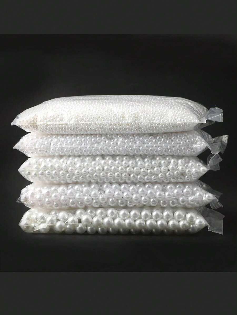 1pack 3-14mm Of White Faux Pearl Round Beads DIY Decoration