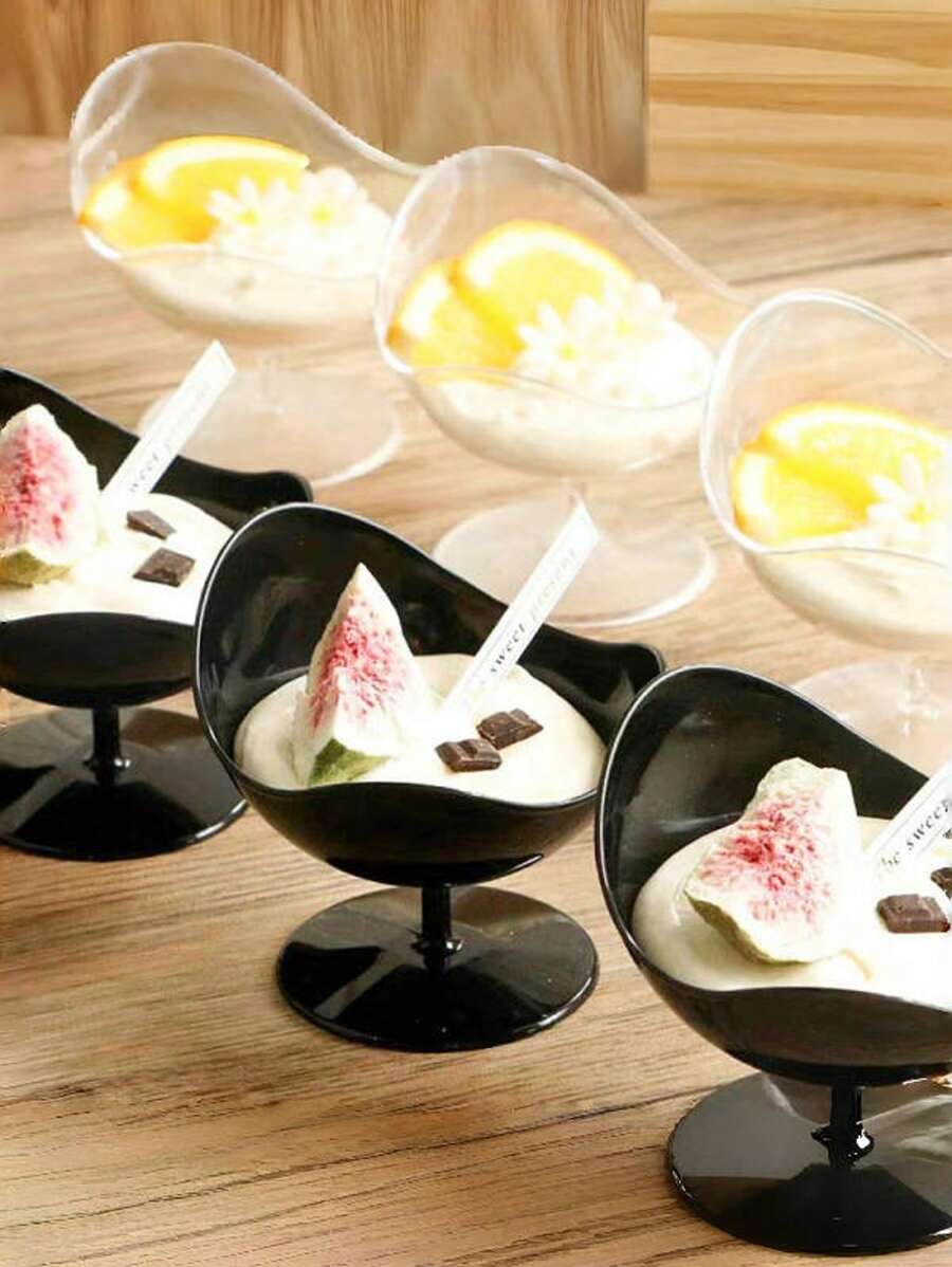 Appetizer Spoons Tear Drop Mini Appetizer Plates Plastic Catering Supplies Disposable Tasting Spoons Asian For Desserts Sauces Sushi Ice Cream Sample Serving Party(Black)