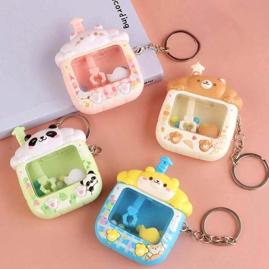 Cute Cartoon Claw Machine Plush Doll Keychain, Party, Gathering, Birthday Gift