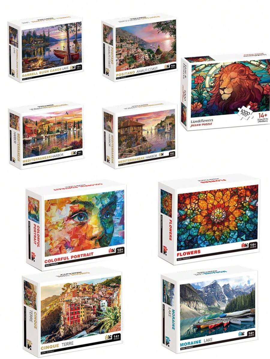 Adults 1000-Piece Mediterranean Oil Painting Puzzles - 70x50cm/27.56x19.69inch Big Size Jigsaw Puzzle Wall Art For Home Decor & Family Game Party,Suitable Toys Gifts For Mother'S Day, Father'S Day, Birthday Christmas Holidays