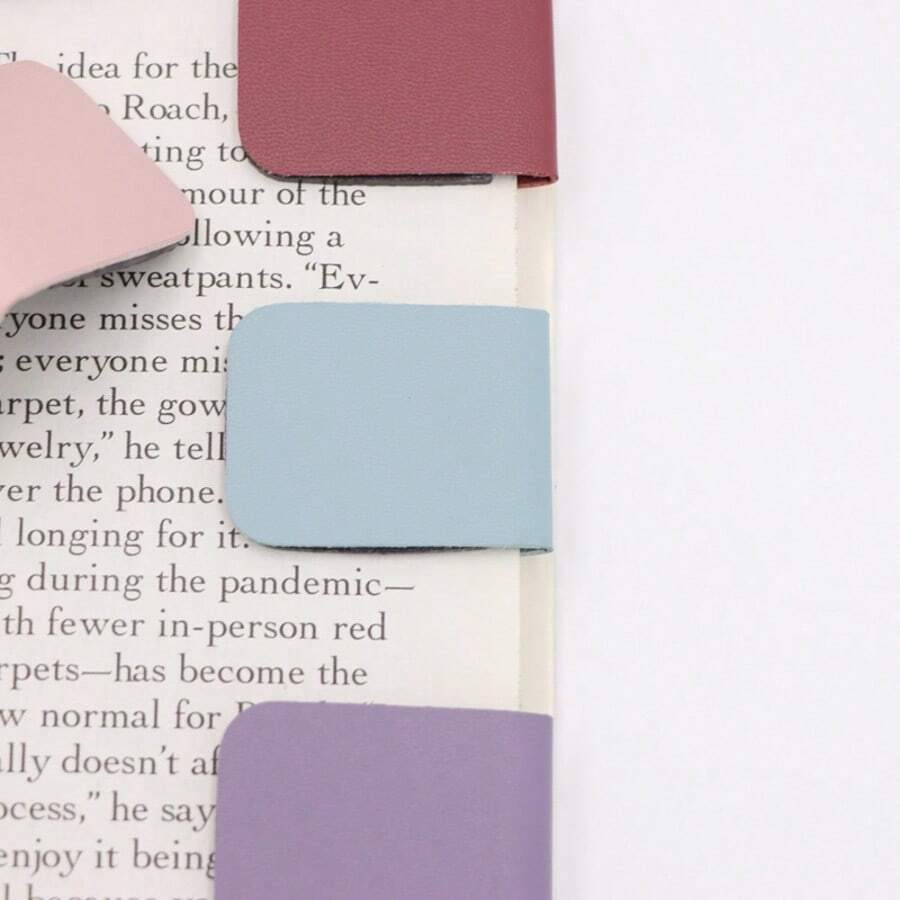 1pc Leather Magnetic Bookmark, Fashion Magnetic Page Clip, Colorful Planner Document Clip, Magnetic Money Clip School Supplies,Back To School