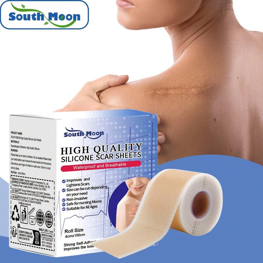 4 Pcs X 150cm Silicone Scar Sheets, Cover Surgery Scars, Waterproof Breathable Skin Scar Beauty Concealer Tape