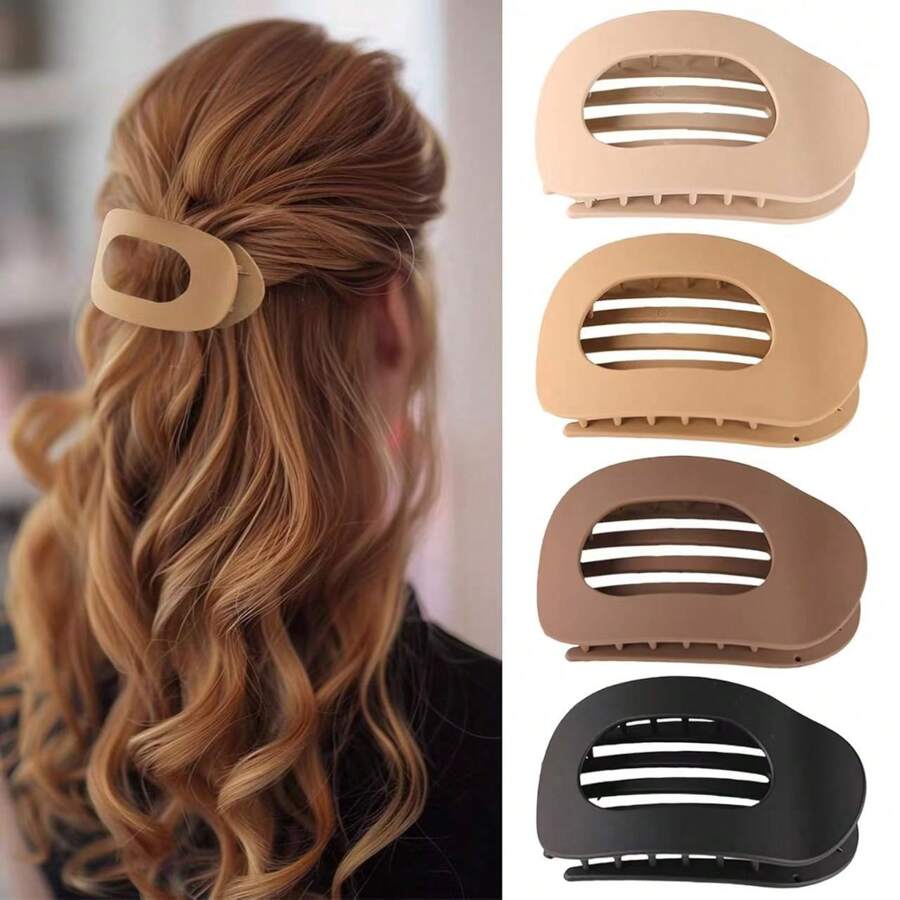 4 pezzi Fermagli per capelli ovali vuoti opachi minimalisti, Eleganti accessori per capelli di alta qualità, adatti per chignon, code di cavallo, uso quotidiano, uscite, sport, raduni, tempo libero a casa, accessori per capelli versatili, ottimi regali per la festa della mamma, Pasqua, Ringraziamento